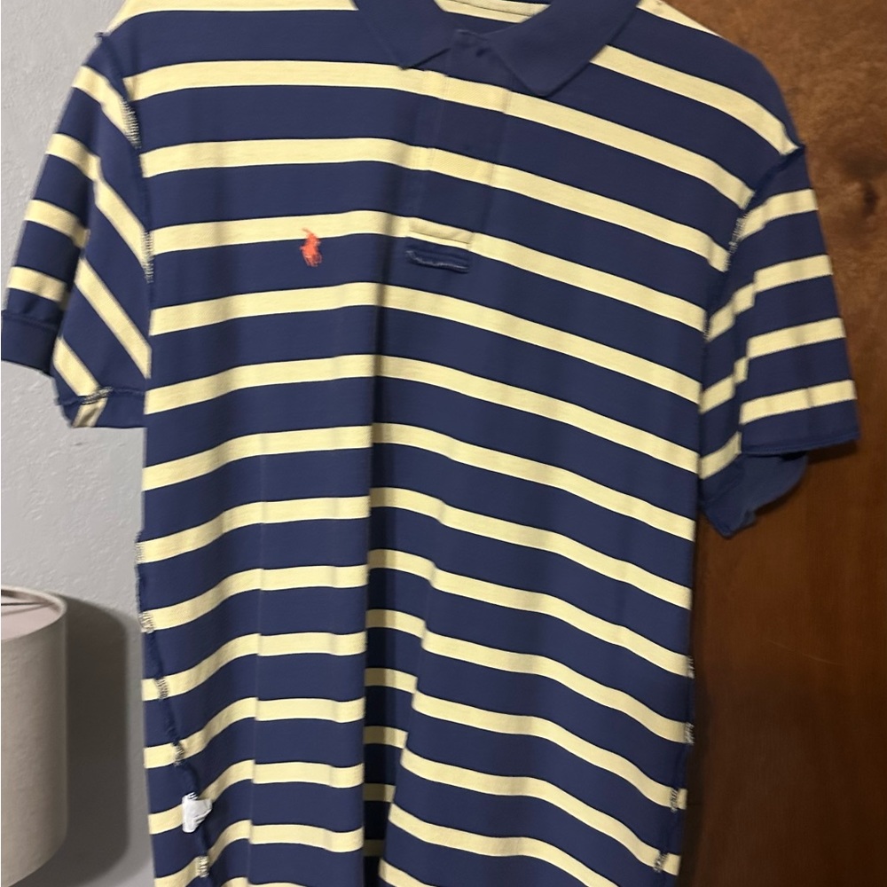 Polo by Ralph Lauren Navy and Yellow Striped Shirt